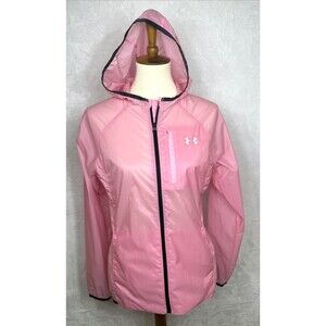 Under Armour Lightweight Windbreaker Rain Jacket Full Zip Pink Size Small